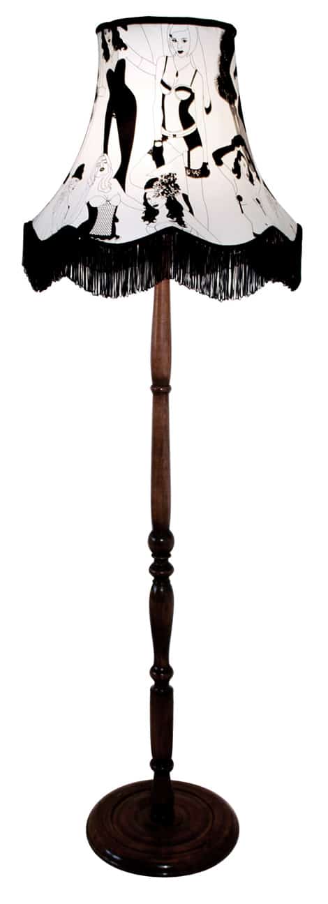 Burlesque silk lampshade by Dupenny
