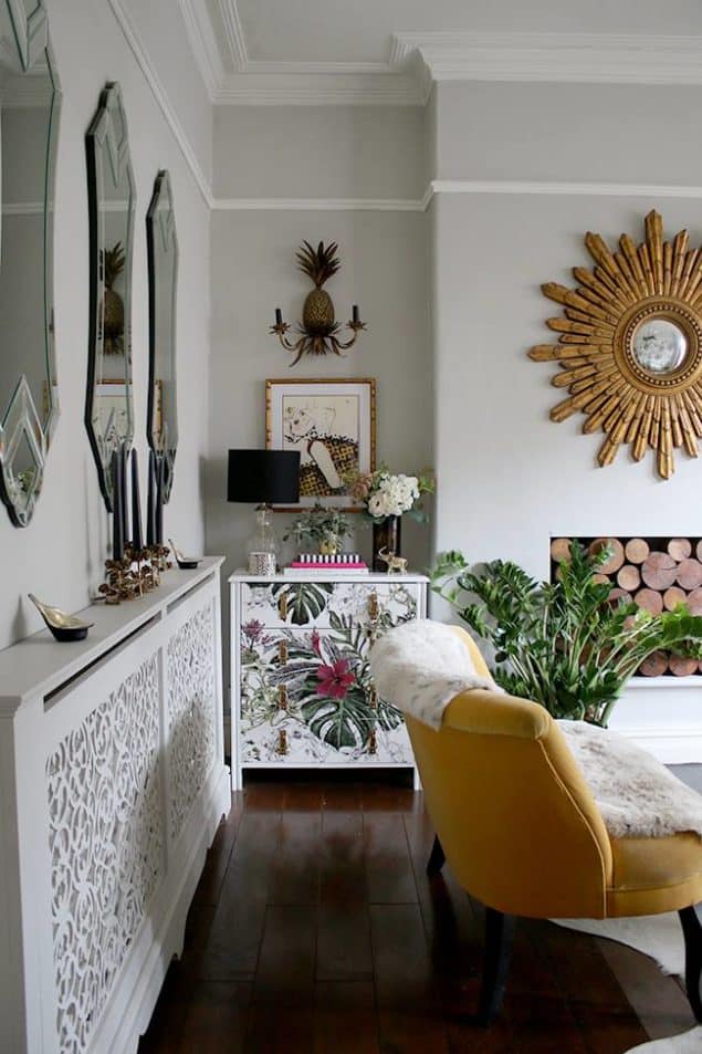 Livingroom of Interiors Blogger Kimberly Duran of Swoothworthy - grey interiors