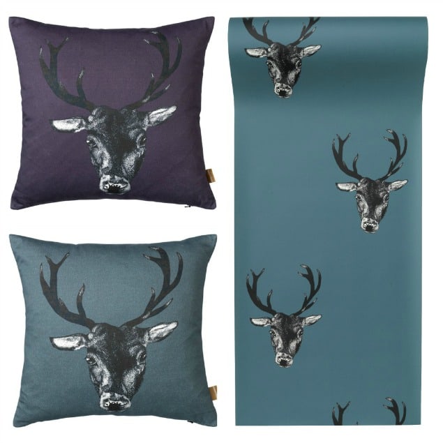 Stag Head Cushions & Wallpaper by DesResDesign Stag Head Cushions & Wallpaper by DesResDesign