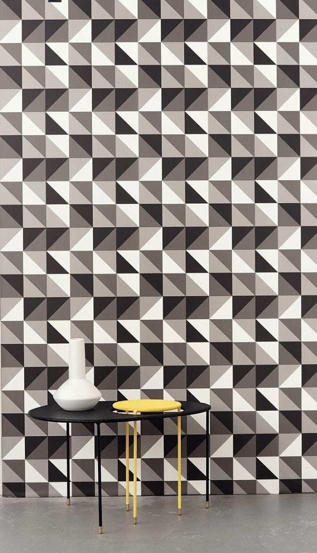 Ferm Living Geometric Wallpaper - Remix in Grey Ferm Living Geometric Wallpaper - Remix in Grey