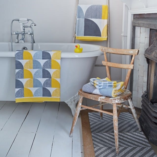 Scallop towels in Yellow by Lindsey Lang
