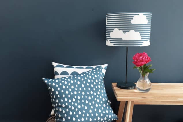 Helen Baker Home Blue cushion & lampshade designs