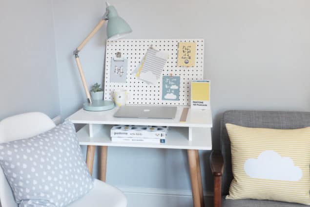 Helen Baker Home cushions and desk lifestyle