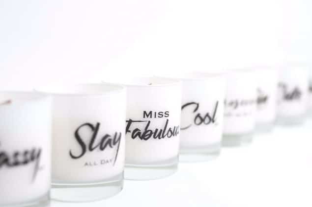 Monochrome Soy Wax Luxury Candles with wooden wick from Candelle and Co