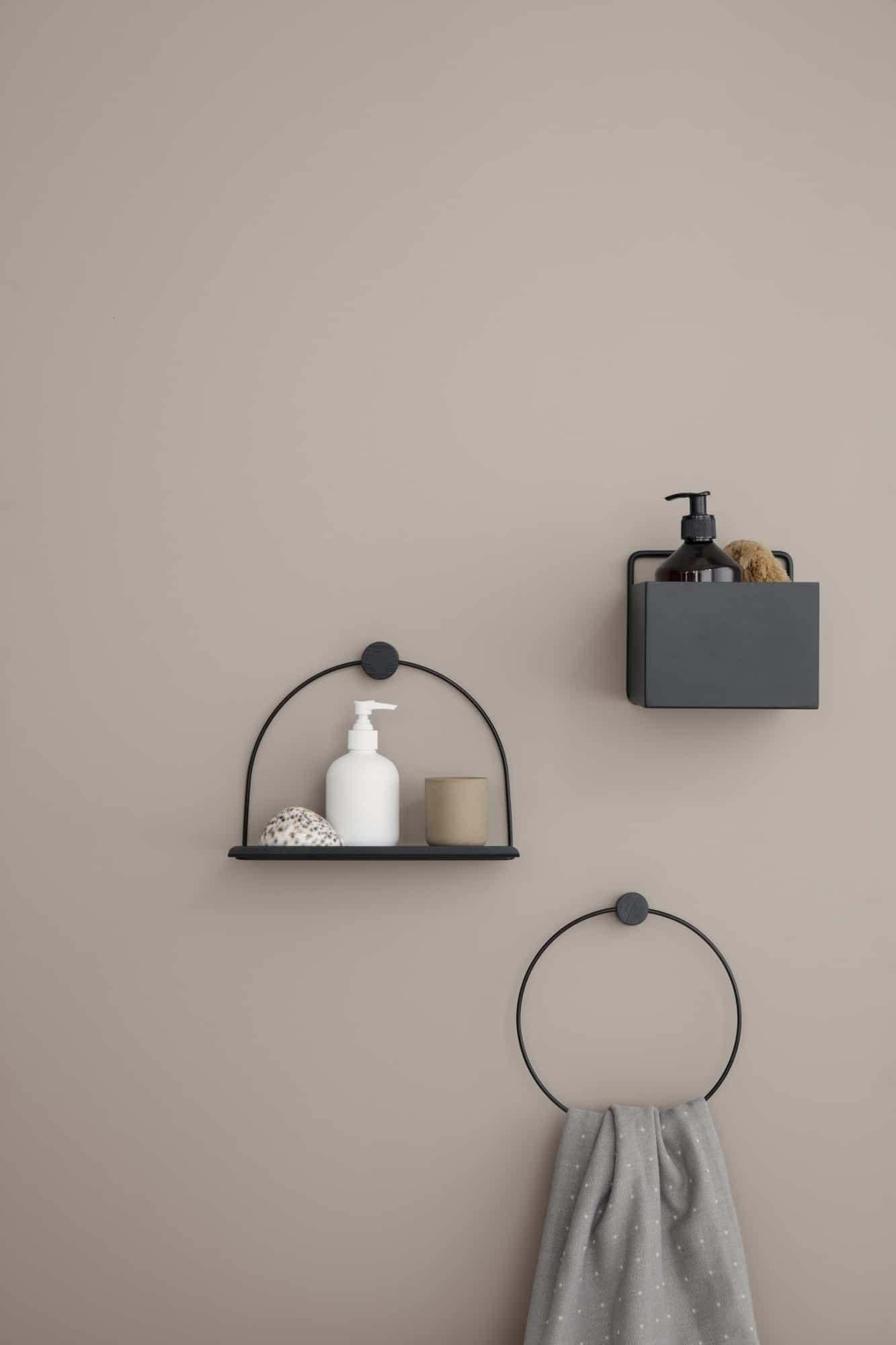 Wall Box, Bathroom Shelf and Towel Hanger from Ferm Living SS 2018 Collection