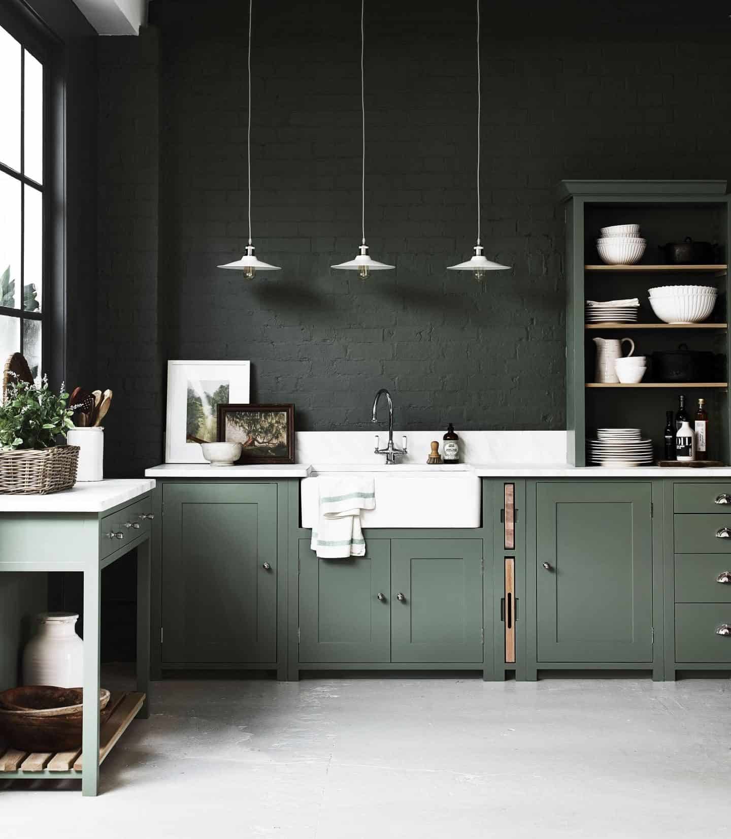 Neptune Suffolk kitchen hand-painted in Cactus from £12,000
