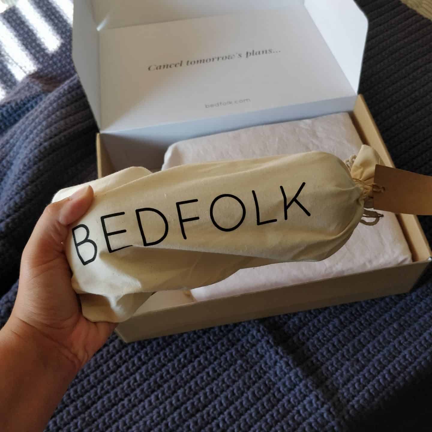 Bedfolk natural cotton bedding in packing