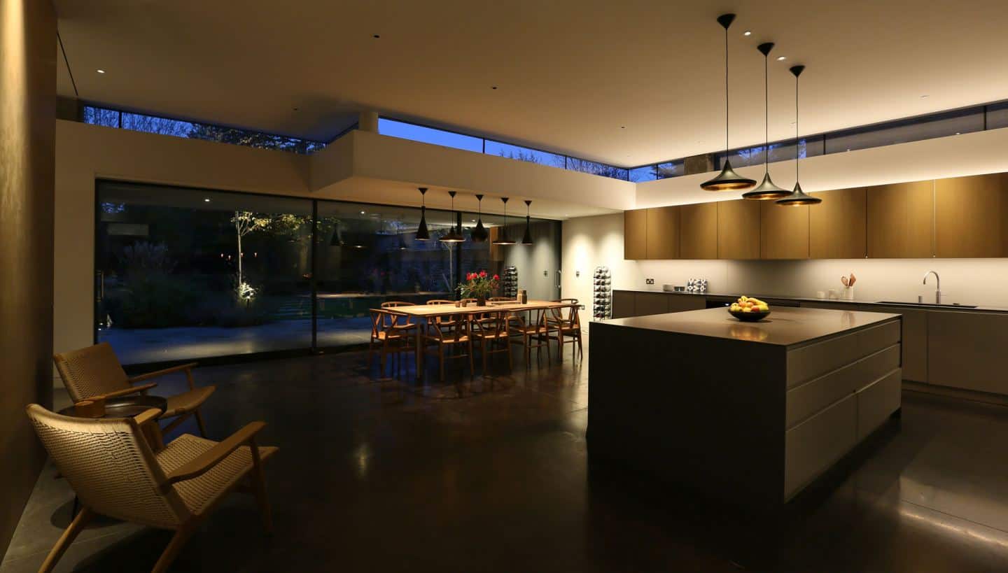 Kitchen design trends zoned kitchen  lighting by John Cullen Lighting