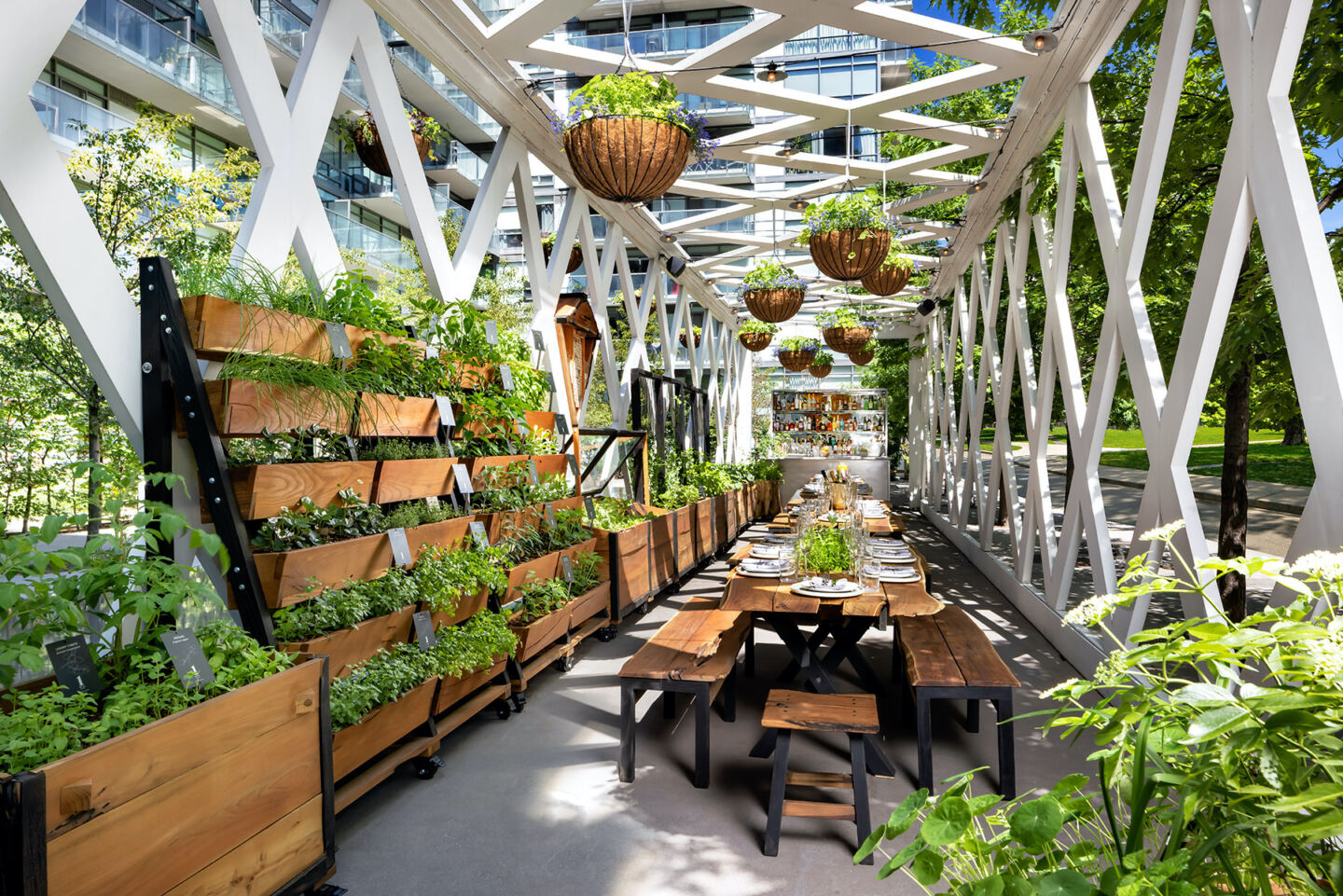 The garden pavillion at 1 Hotel Toronto, a biophilic hotel that celebrates the beauty of Toronto’s natural environment