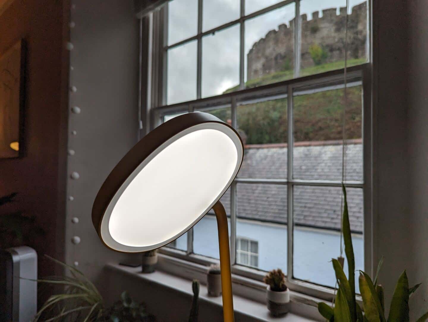The head of the Lumie task Lamp rotated to 45 degrees